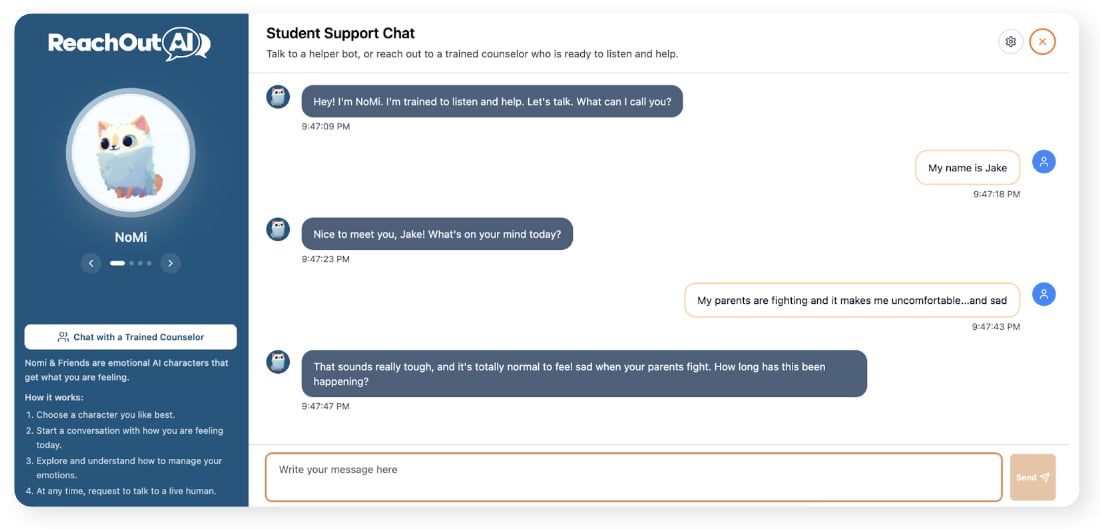 ReachOut - AI example