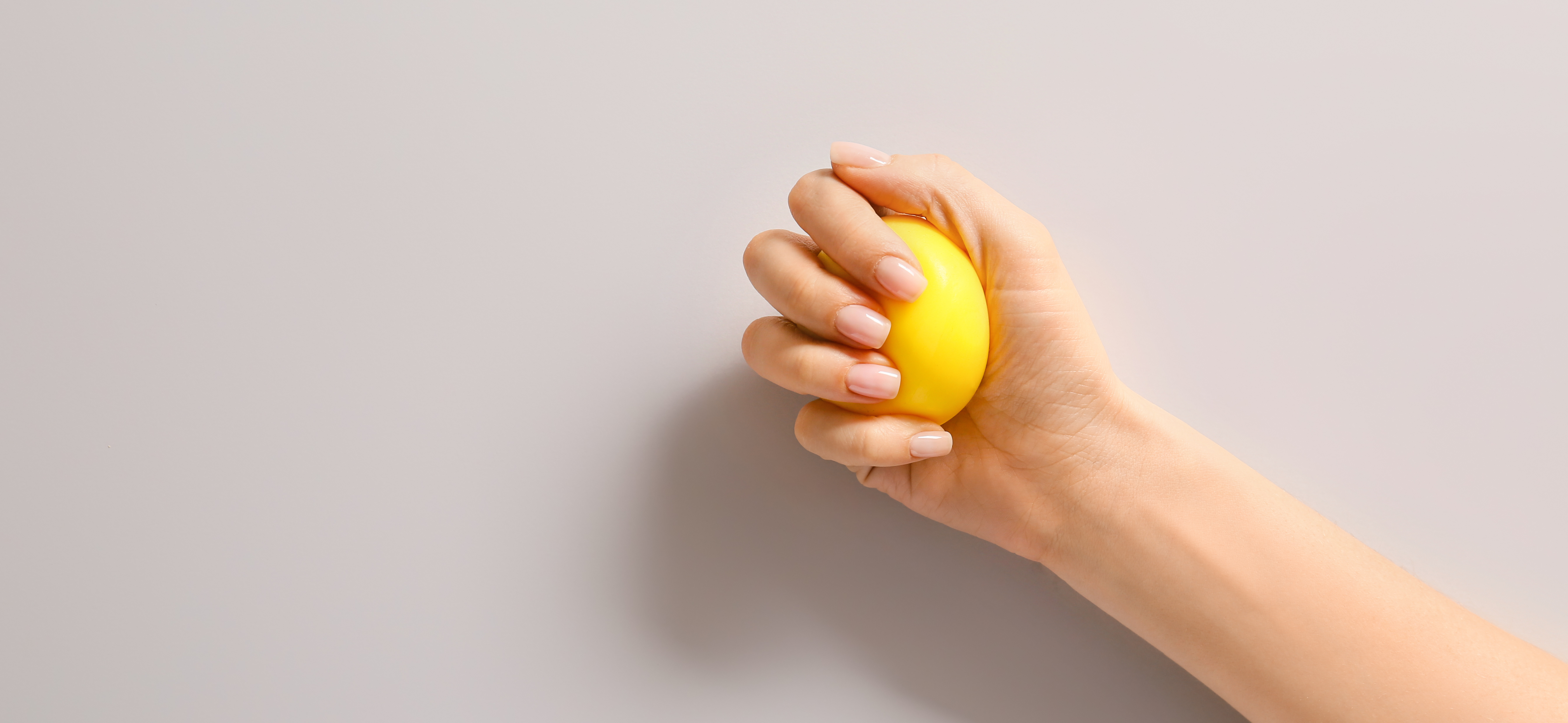 Stress Awereness, hand squeezing a ball