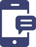 Icon of mobile phone with chat bubble