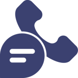 icon of chat bubble next to phone head