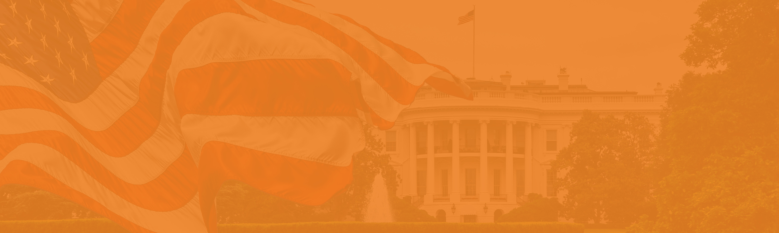 American flag and the White House