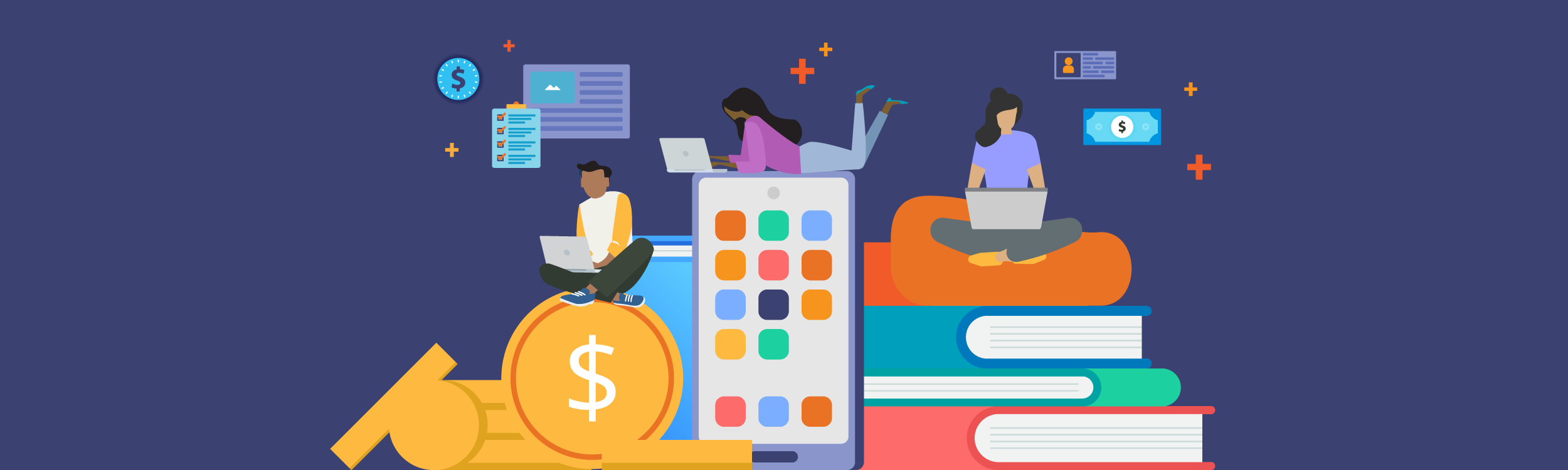 Distance learning, digital, funding graphic