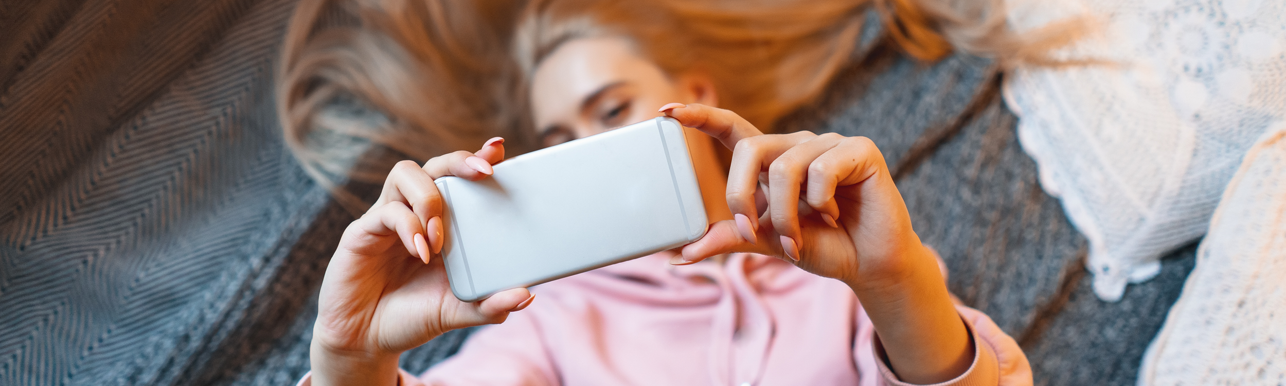 Teen taking a selfie