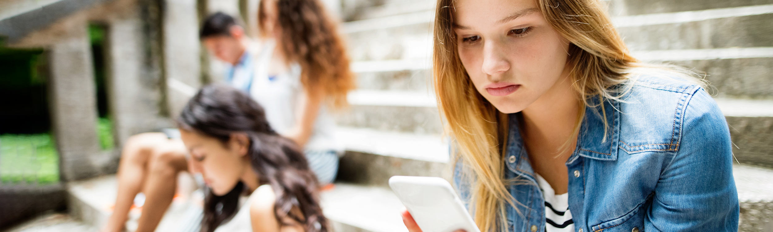 Girl on digital device